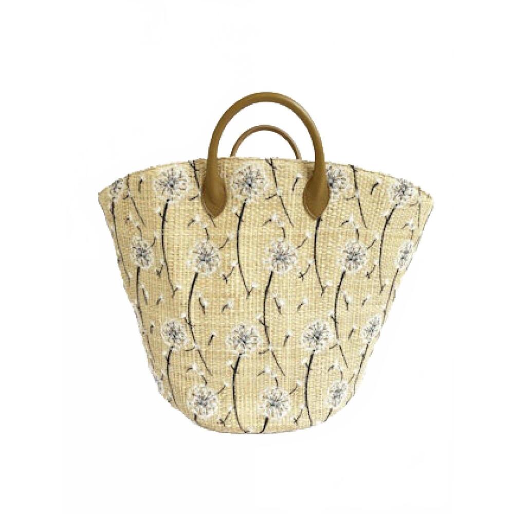 NEW MARIA LA ROSA women's dandelion bag in natural/black